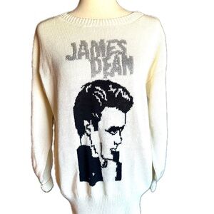 Vintage Cream and Black Crew Neck Sweater